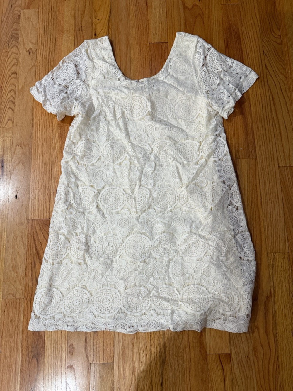 Everly Cream Lace Short Sleeve Shift